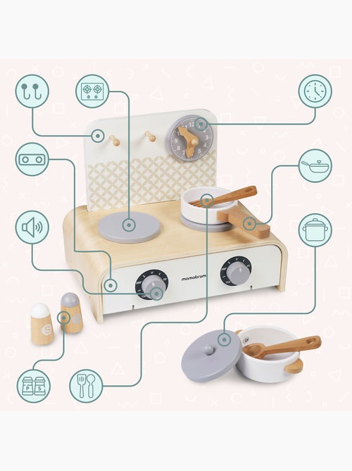 Houten mini speelkeuken opvouwbaar 32x21cm kookplaat pannen mamabrum - Kiabi Houten mini speelkeuken opvouwbaar 32x21cm kookplaat pannen mamabrum - Kiabi
