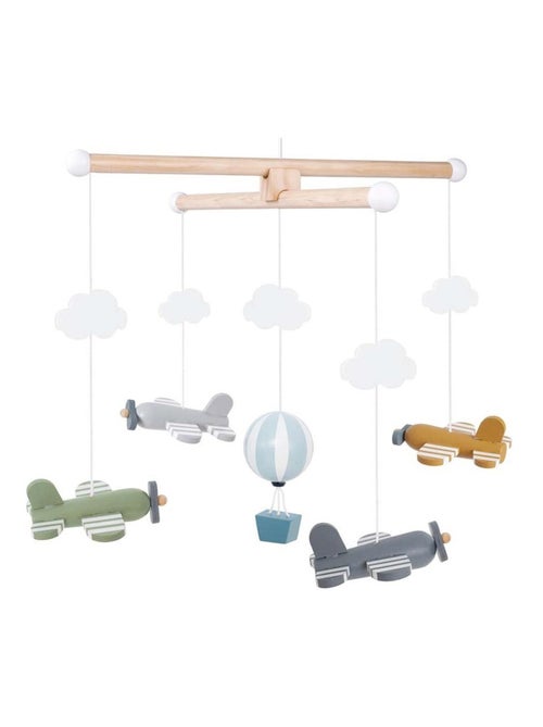 Houten mobile vliegtuigjes & luchtballon - Kiabi
