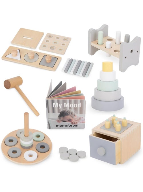 Houten montessori educatieve box 6 delig baby speelgoed mamabrum - Kiabi
