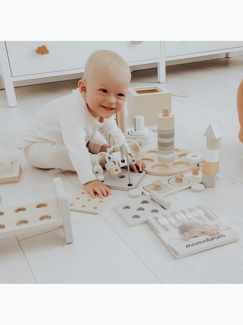 Houten montessori educatieve box 6 delig baby speelgoed mamabrum N.v.t. - Kiabi