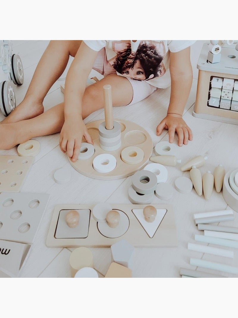 Houten montessori educatieve box 6 delig baby speelgoed mamabrum N.v.t. - Kiabi