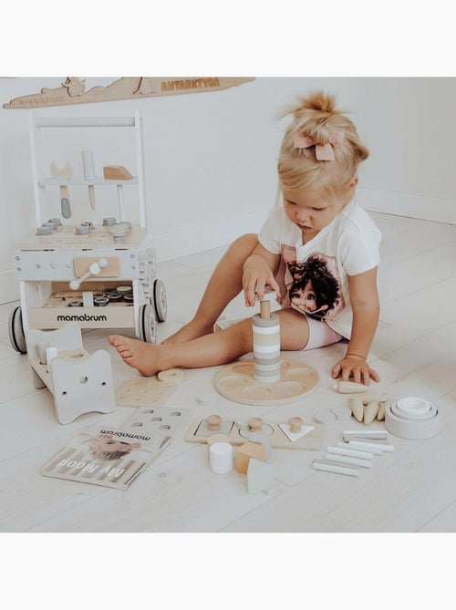 Houten montessori educatieve box 6 delig baby speelgoed mamabrum - Kiabi