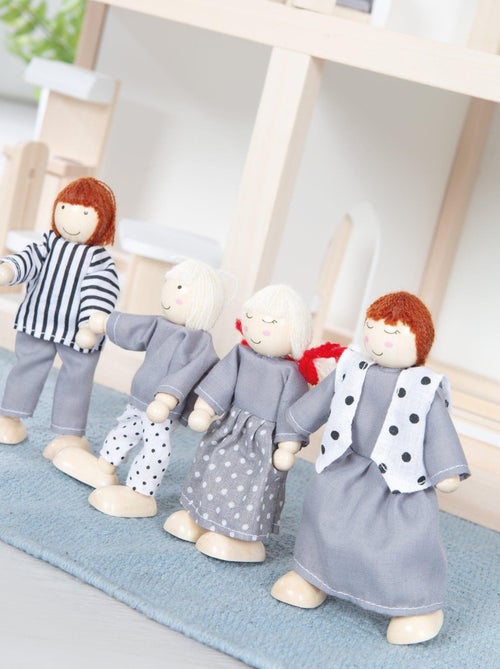 Houten poppenhuis + miniatuurmeubels en 4 poppen ROBA - Kiabi Houten poppenhuis + miniatuurmeubels en 4 poppen ROBA - Kiabi