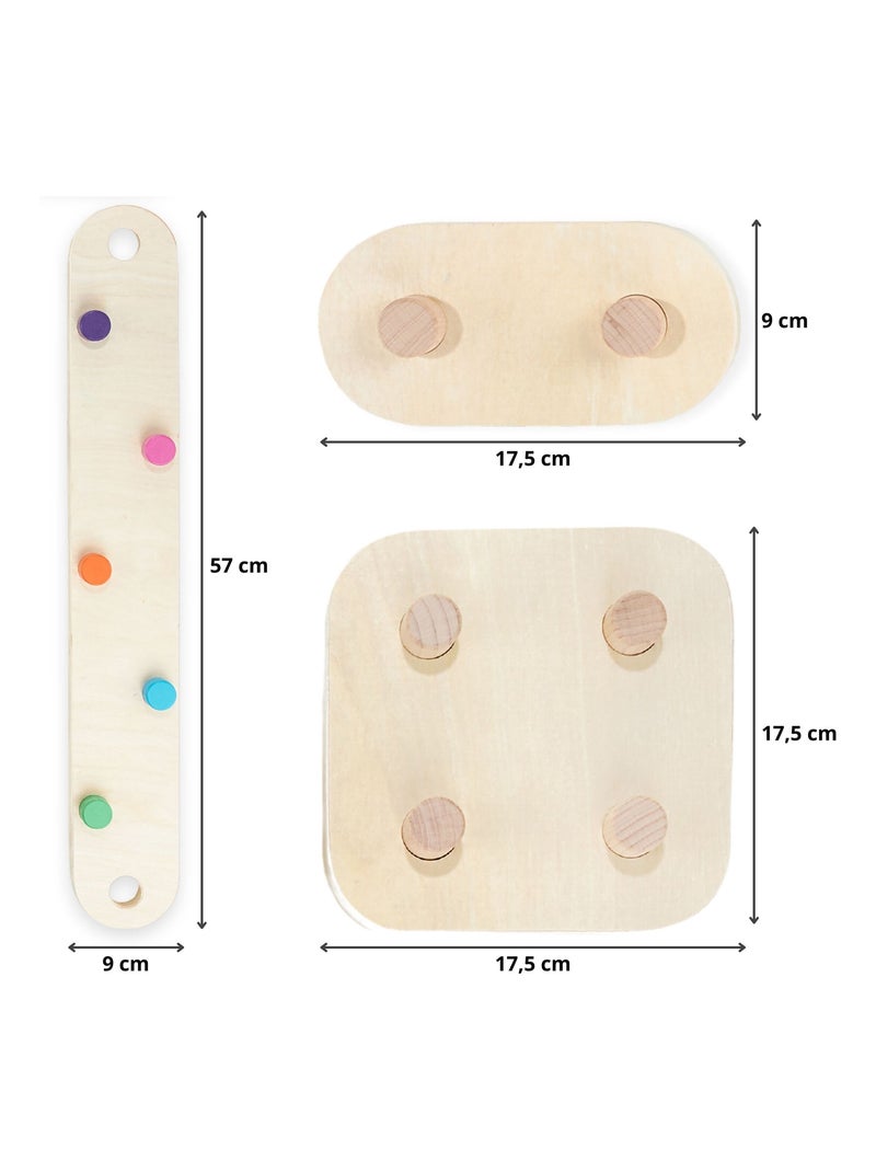 Houten sensorisch evenwichtsparcours – modulaire set van 14 onderdelen N.v.t. - Kiabi
