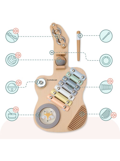 Houten sensorische gitaar kind klokkenspel trommel stokje mamabrum - Kiabi Houten sensorische gitaar kind klokkenspel trommel stokje mamabrum - Kiabi