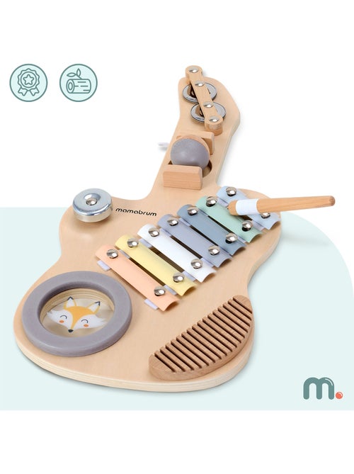 Houten sensorische gitaar kind klokkenspel trommel stokje mamabrum - Kiabi Houten sensorische gitaar kind klokkenspel trommel stokje mamabrum - Kiabi