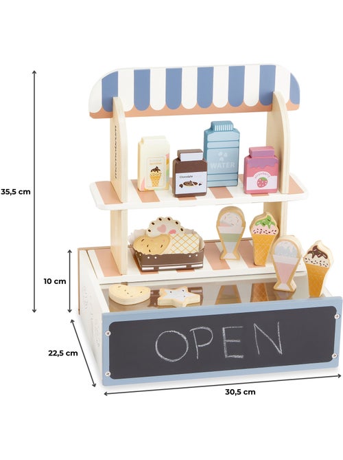 Houten speelgoed gebakswinkel opvouwbaar 30x22cm 24-delig ijsjes taart mamabrum - Kiabi Houten speelgoed gebakswinkel opvouwbaar 30x22cm 24-delig ijsjes taart mamabrum - Kiabi