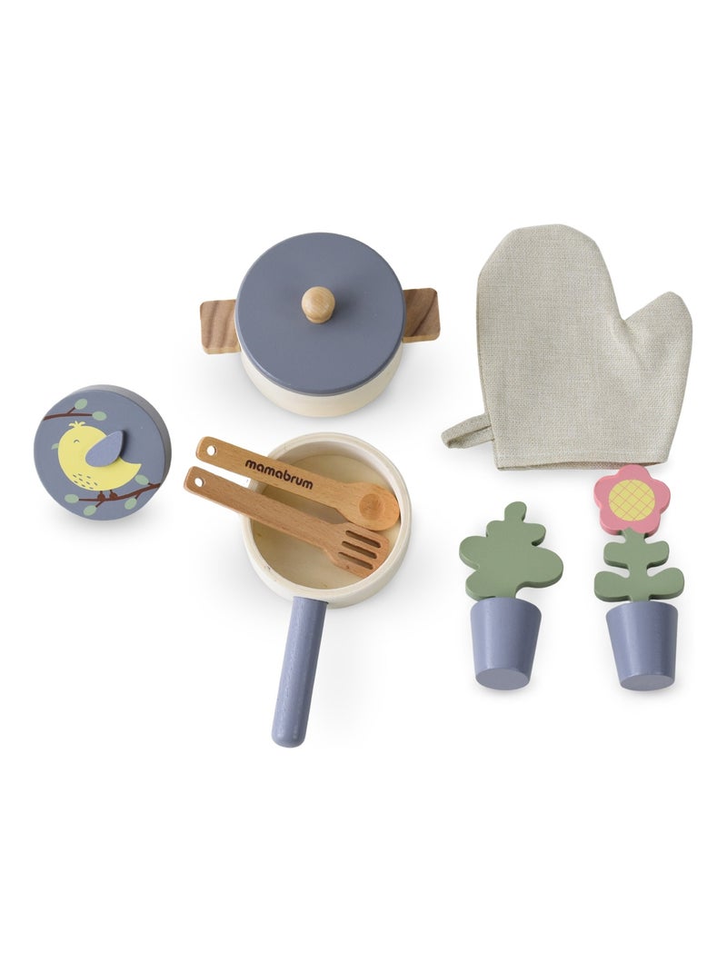 Houten speelgoedkeuken met accessoires 3 jaar mamabrum N.v.t. - Kiabi