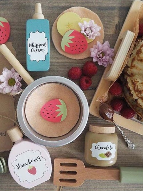 Houten speelkeuken - pannenkoeken & crêpes - Kiabi