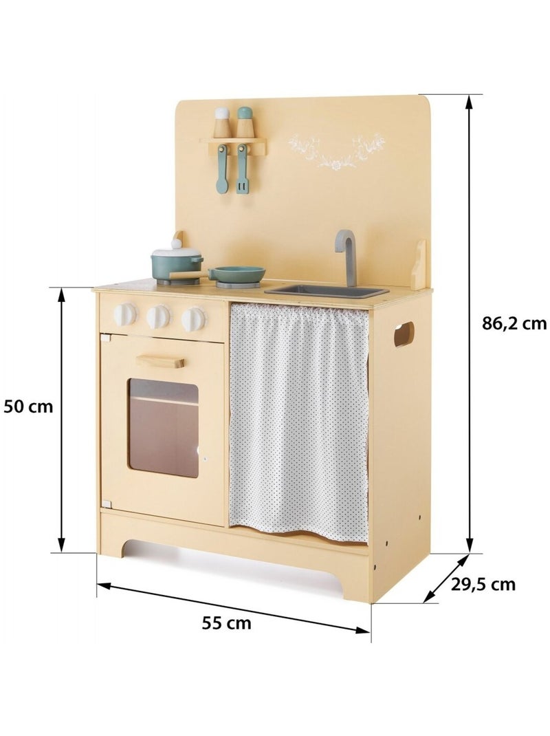Houten speelkeuken "kleine chef" – scandinavisch design met led-verlichting N.v.t. - Kiabi