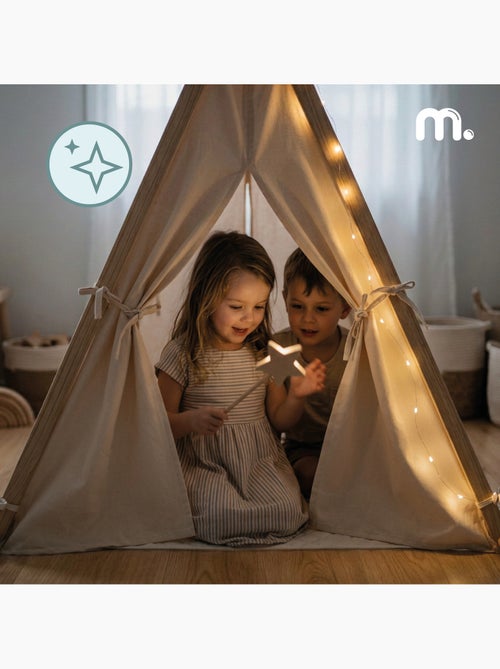 Houten speeltent tipi voor kinderen 110x90x120cm mamabrum - Kiabi