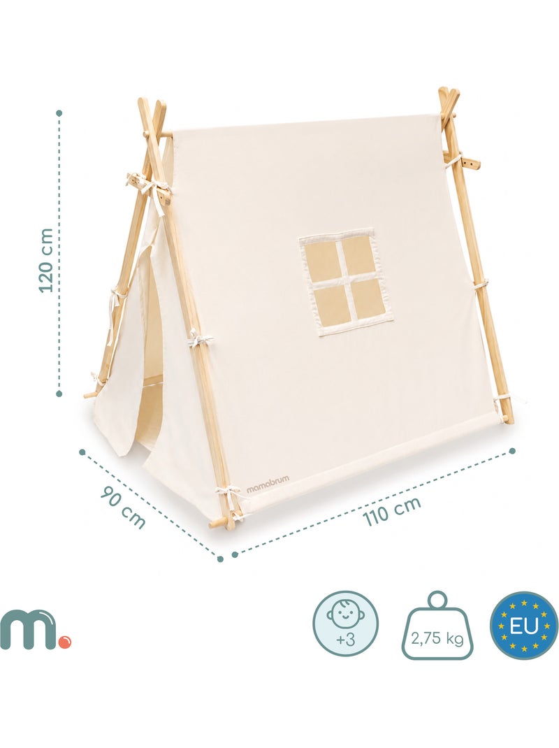 Houten speeltent tipi voor kinderen 110x90x120cm mamabrum N.v.t. - Kiabi