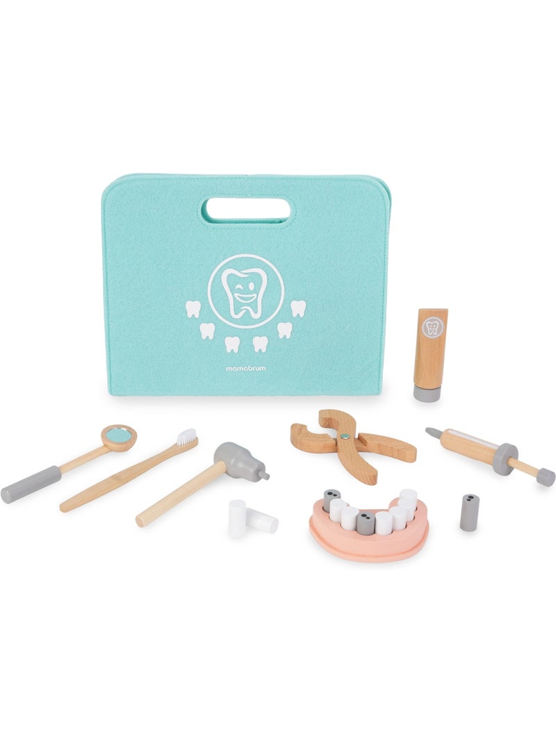Houten tandarts set kind tas gebit rollenspel speelgoed mamabrum N.v.t. - Kiabi