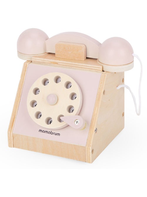 Houten telefoon vintage kind draaischijf mamabrum - Kiabi Houten telefoon vintage kind draaischijf mamabrum - Kiabi