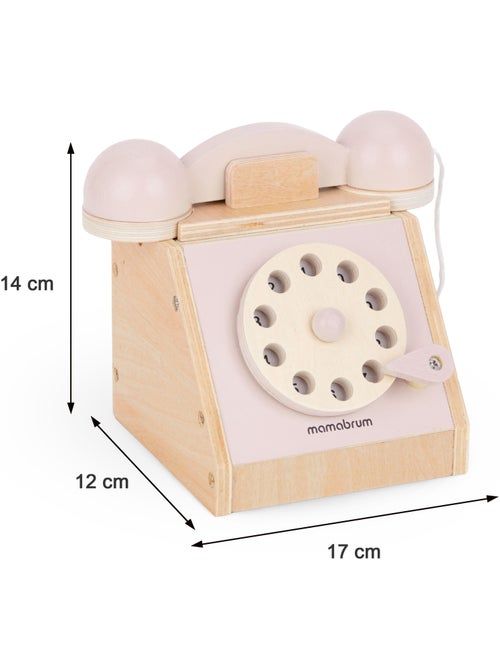 Houten telefoon vintage kind draaischijf mamabrum - Kiabi Houten telefoon vintage kind draaischijf mamabrum - Kiabi