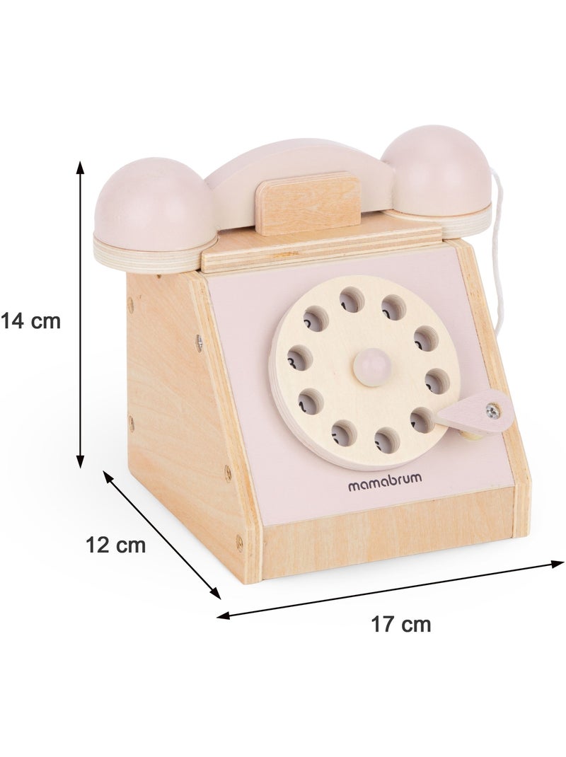 Houten telefoon vintage kind draaischijf mamabrum N.v.t. - Kiabi