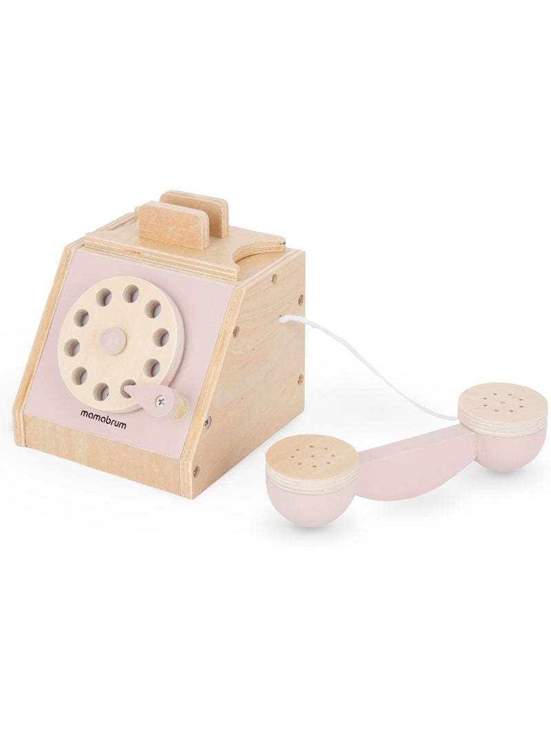 Houten telefoon vintage kind draaischijf mamabrum N.v.t. - Kiabi