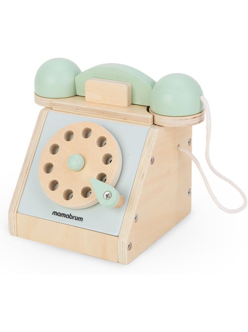Houten telefoon vintage kind draaischijf rollenspel speelgoed mamabrum - Kiabi Houten telefoon vintage kind draaischijf rollenspel speelgoed mamabrum - Kiabi