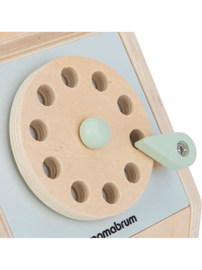 Houten telefoon vintage kind draaischijf rollenspel speelgoed mamabrum N.v.t. - Kiabi