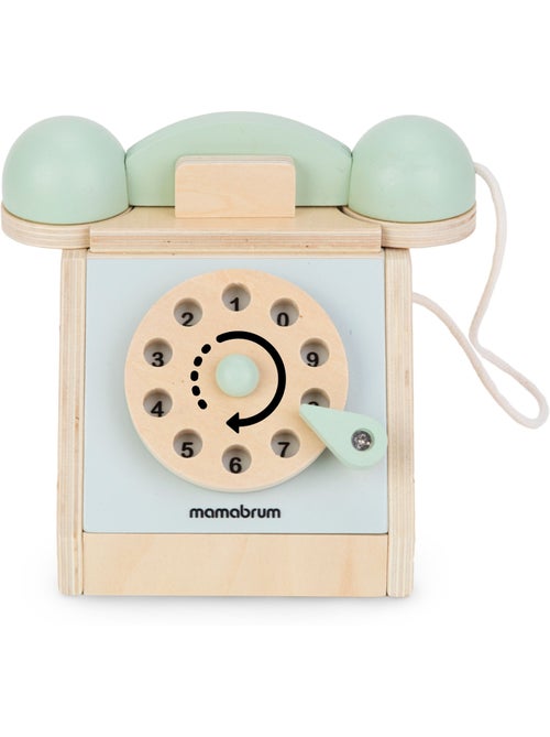 Houten telefoon vintage kind draaischijf rollenspel speelgoed mamabrum - Kiabi Houten telefoon vintage kind draaischijf rollenspel speelgoed mamabrum - Kiabi