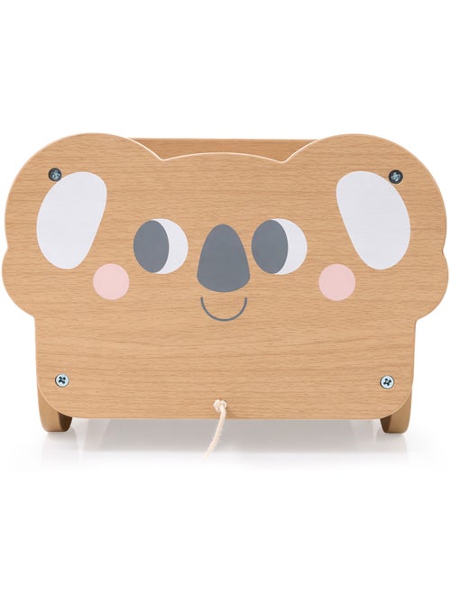 Houten trekkar kind 30x26cm speelgoedkist koala mamabrum - Kiabi