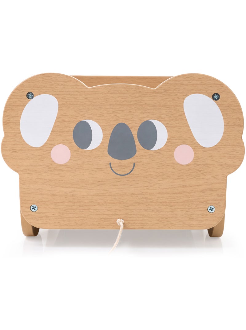 Houten trekkar kind 30x26cm speelgoedkist koala mamabrum N.v.t. - Kiabi