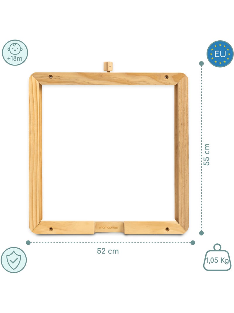 Houten wandframe educatief bord 52x55cm muurbevestiging mamabrum N.v.t. - Kiabi