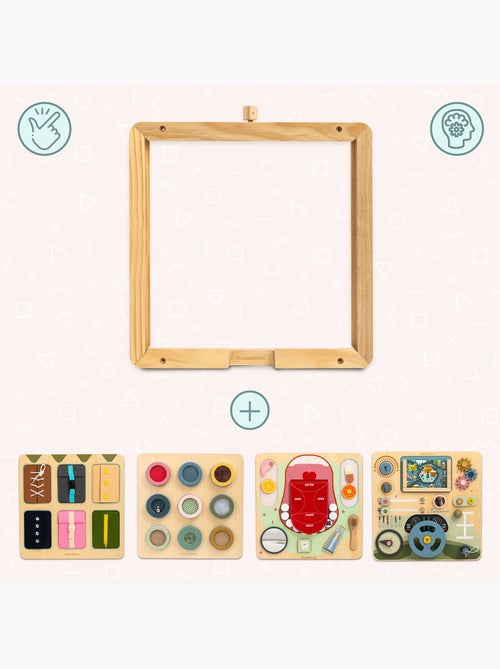 Houten wandframe educatief bord 52x55cm muurbevestiging mamabrum - Kiabi Houten wandframe educatief bord 52x55cm muurbevestiging mamabrum - Kiabi