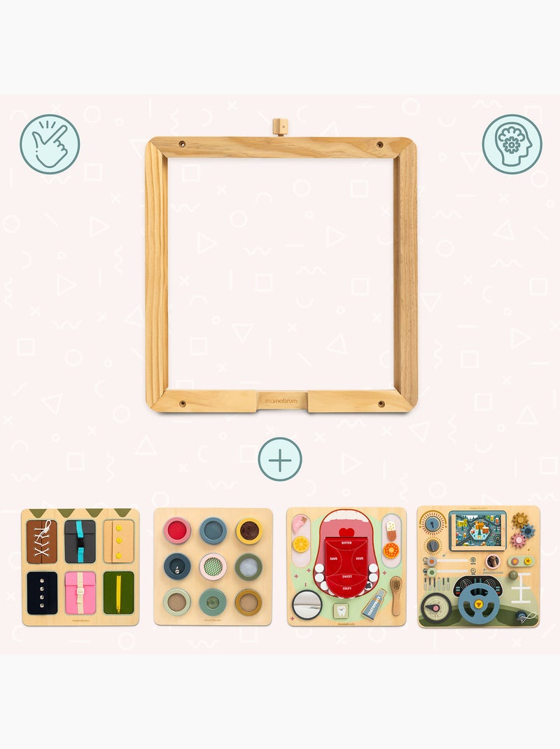 Houten wandframe educatief bord 52x55cm muurbevestiging mamabrum N.v.t. - Kiabi