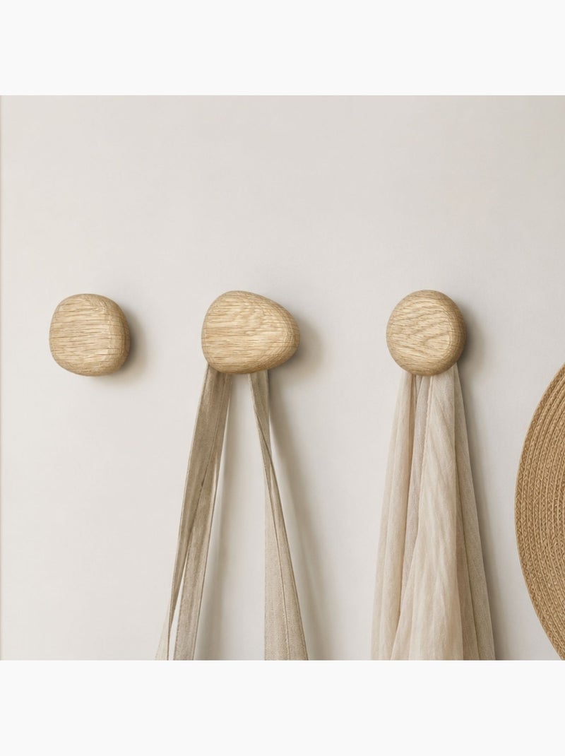 Houten wandhaken, organische vorm Beige - Kiabi