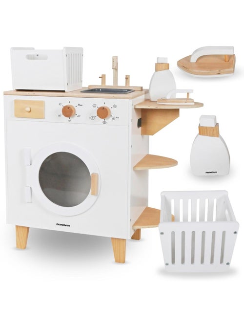Houten wasmachine kind 65x29cm strijkijzer wasmand speelgoed mamabrum - Kiabi Houten wasmachine kind 65x29cm strijkijzer wasmand speelgoed mamabrum - Kiabi