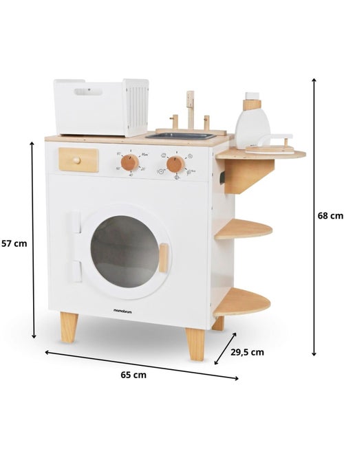Houten wasmachine kind 65x29cm strijkijzer wasmand speelgoed mamabrum - Kiabi Houten wasmachine kind 65x29cm strijkijzer wasmand speelgoed mamabrum - Kiabi