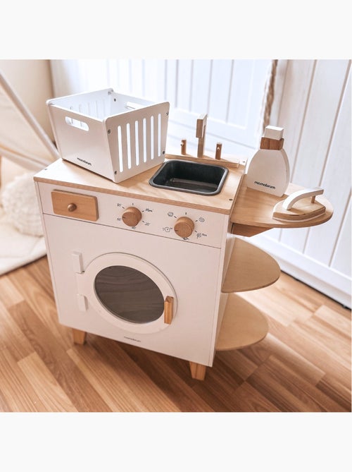 Houten wasmachine kind 65x29cm strijkijzer wasmand speelgoed mamabrum - Kiabi Houten wasmachine kind 65x29cm strijkijzer wasmand speelgoed mamabrum - Kiabi