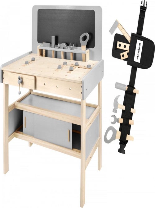 Houten werkbank "expert" – complete werkplaats met gereedschapsgordel voor kinderen - Kiabi Houten werkbank "expert" – complete werkplaats met gereedschapsgordel voor kinderen - Kiabi