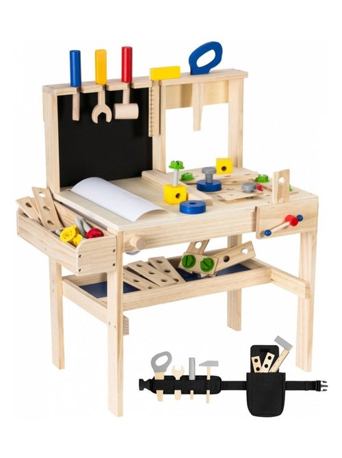 Houten werkbank "kleine ingenieur" – 75 accessoires en papierrol - Kiabi Houten werkbank "kleine ingenieur" – 75 accessoires en papierrol - Kiabi