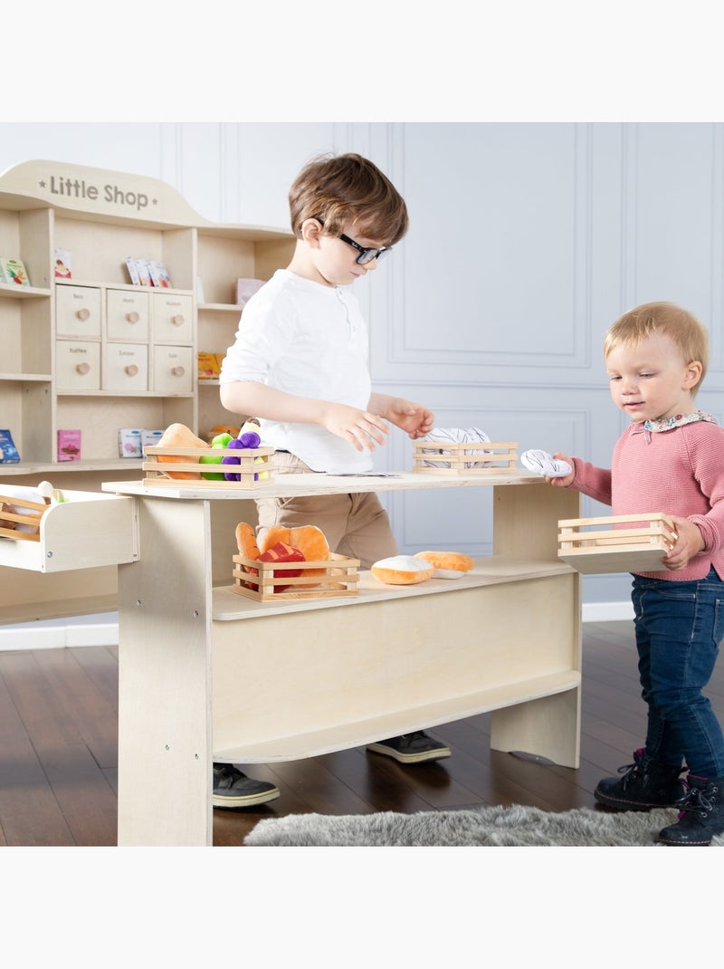 Houten winkeltje + kassa en accessoires ROBA Natuurlijk hout - Kiabi