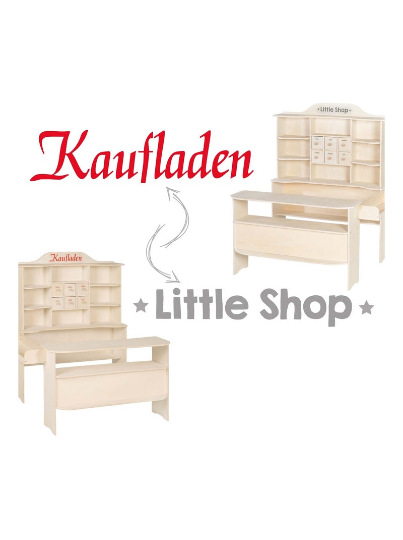 Houten winkeltje voor kinderen met 6 lades, 9 vakken en toonbank 'Little shop' ROBA Natuurlijk hout - Kiabi