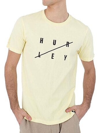 Hurley geel t-shirt voor heren mtseu00013