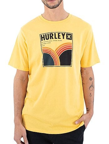 Hurley rolling hills geel t-shirt voor heren