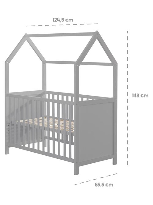 Hutbed 60 x 120 van fsc-hout, ombouwbaar tot bijzetbed en bankje roba - Kiabi