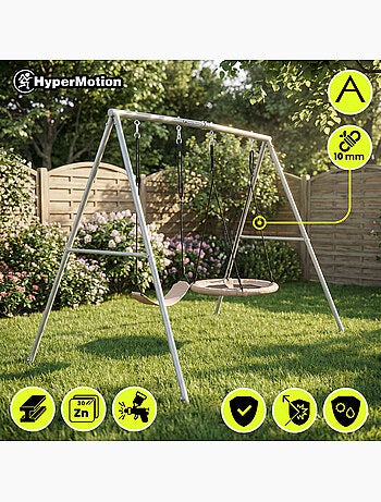 Hypermotion 2-in-1 dubbele tuinschommel met nestschommel en zitje