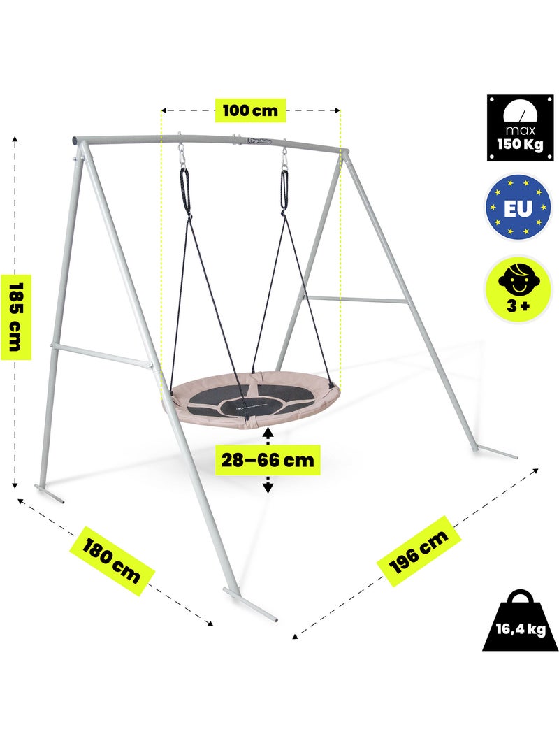 Hypermotion-nestschommel met frame, 100 cm, tot 150 kg Beige - Kiabi