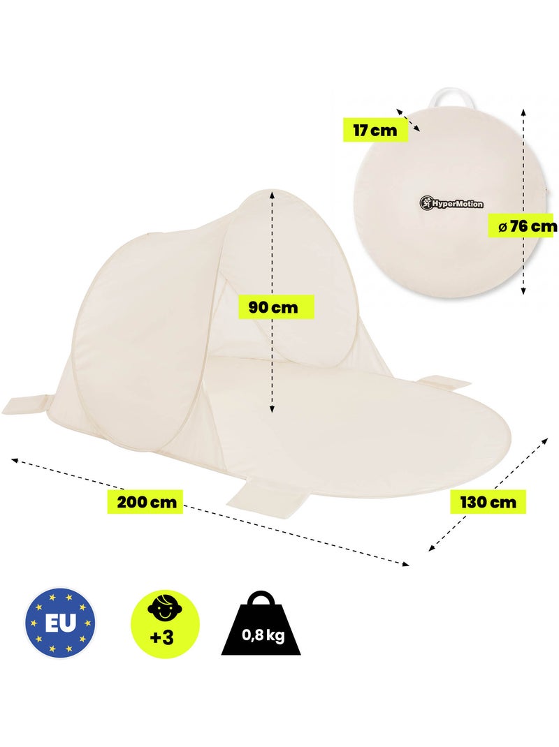 Hypermotion pop-up strandtent - snelle en lichte beschutting voor het hele gezin Beige - Kiabi