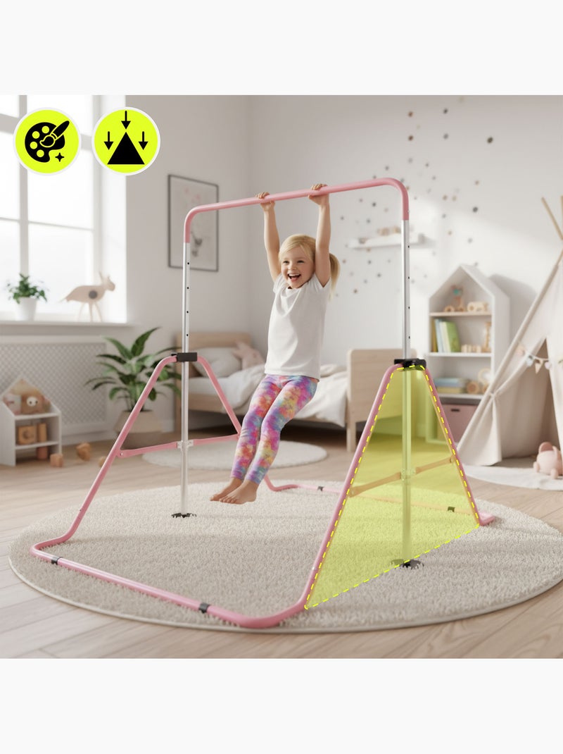 Hypermotion verstelbare en inklapbare gymnastiekstang voor kinderen – roze Roze - Kiabi