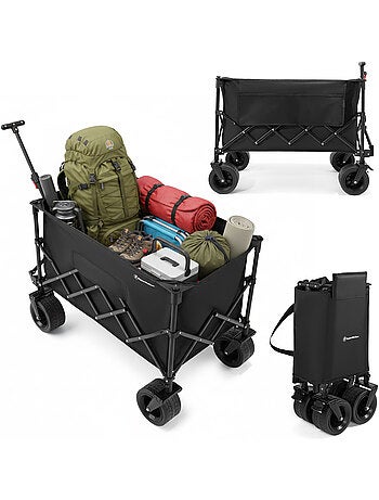 Hypermotion xl 200 l opvouwbare transportwagen met terreinwielen, 80 kg draagvermogen