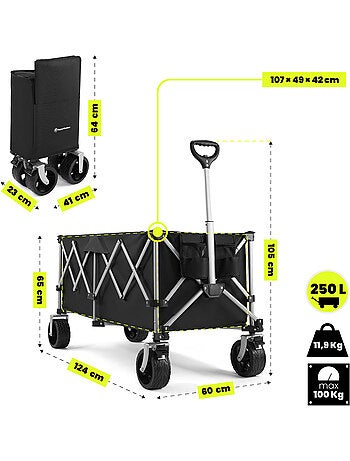 Hypermotion xxl opvouwbare transportwagen 250 l – extra stevig en ruim