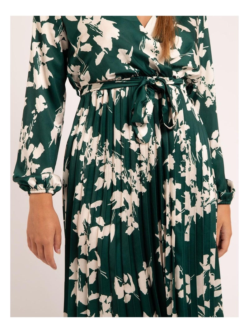 Ichelle maxi-jurk met patroon Donkergroen - Kiabi