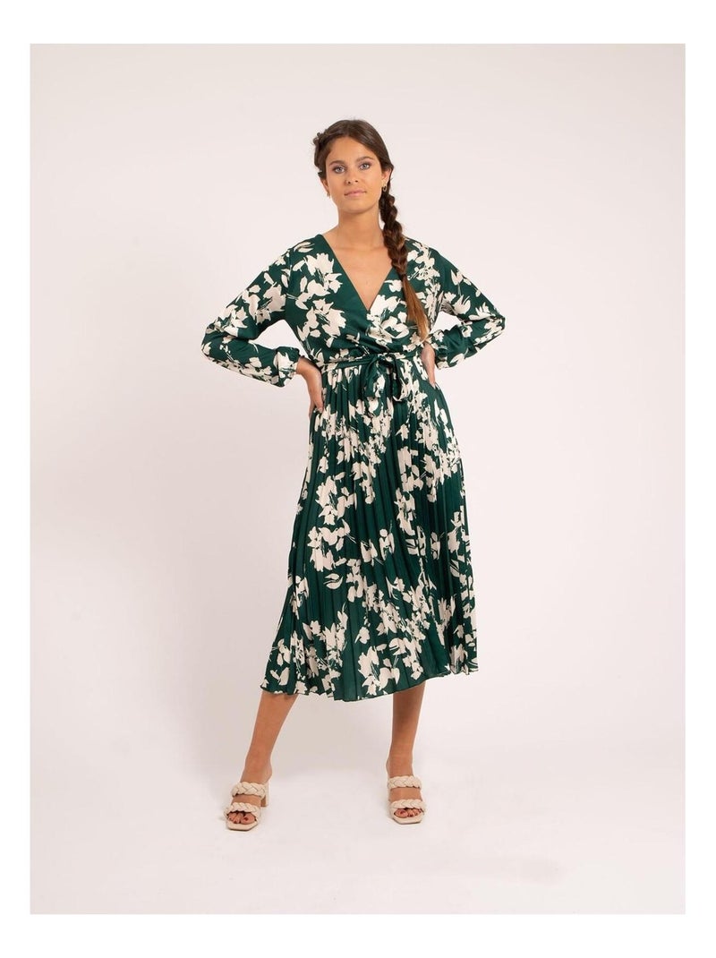 Ichelle maxi-jurk met patroon Donkergroen - Kiabi
