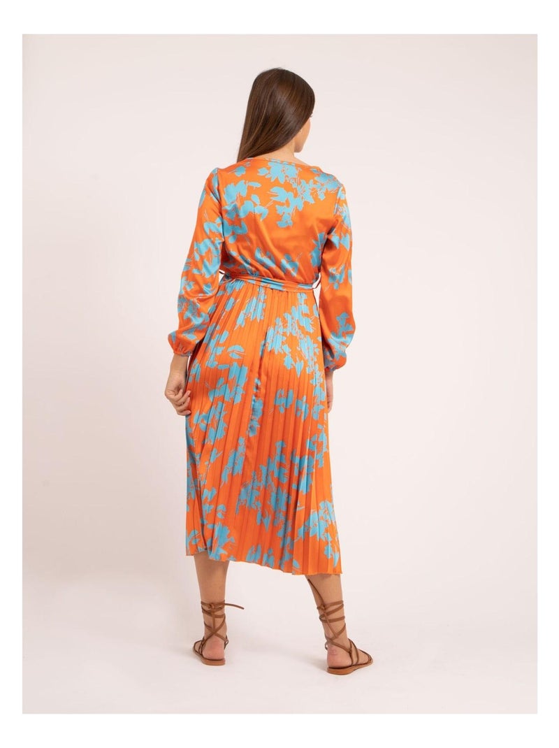 Ichelle maxi-jurk met patroon Oranje - Kiabi
