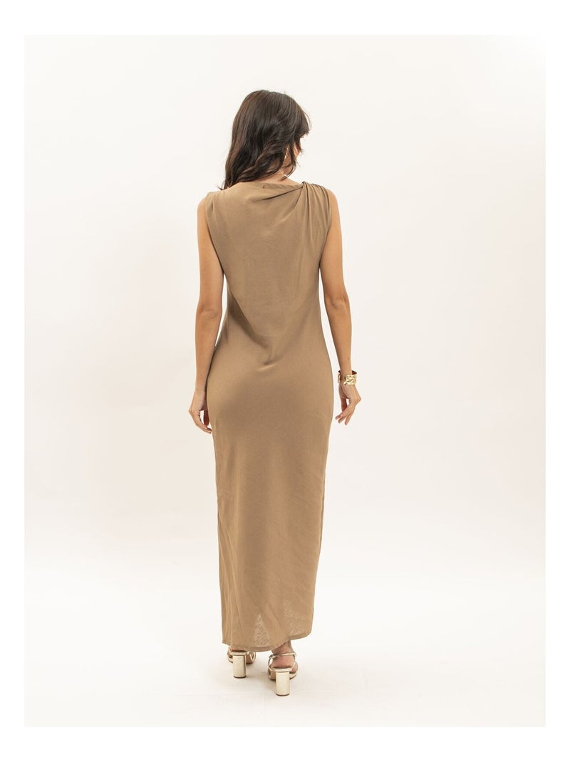 Idelia lange jurk Beige - Kiabi